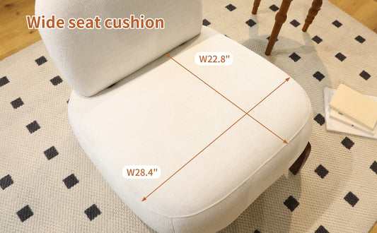 Pebble Boucle Accent Chair — Curved Walnut Base