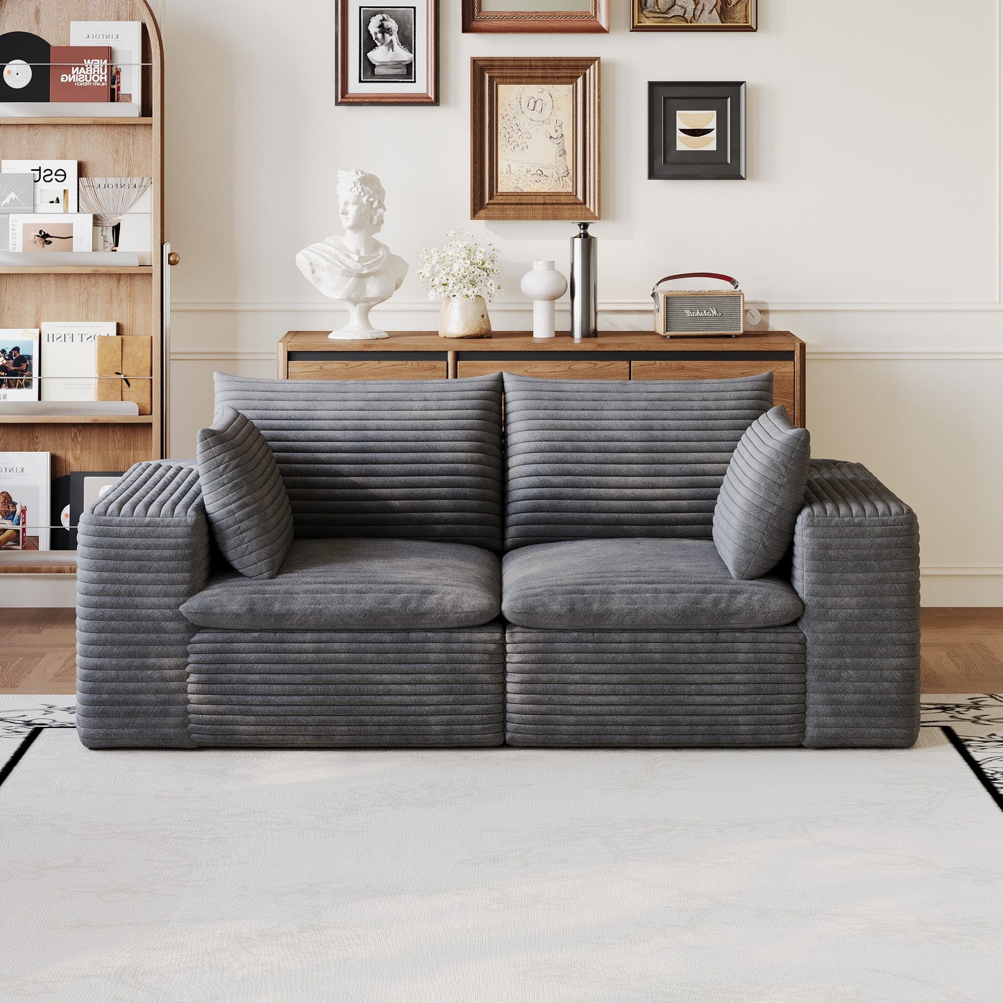71" Cloud Sofa — Deep-Seat Channel Corduroy