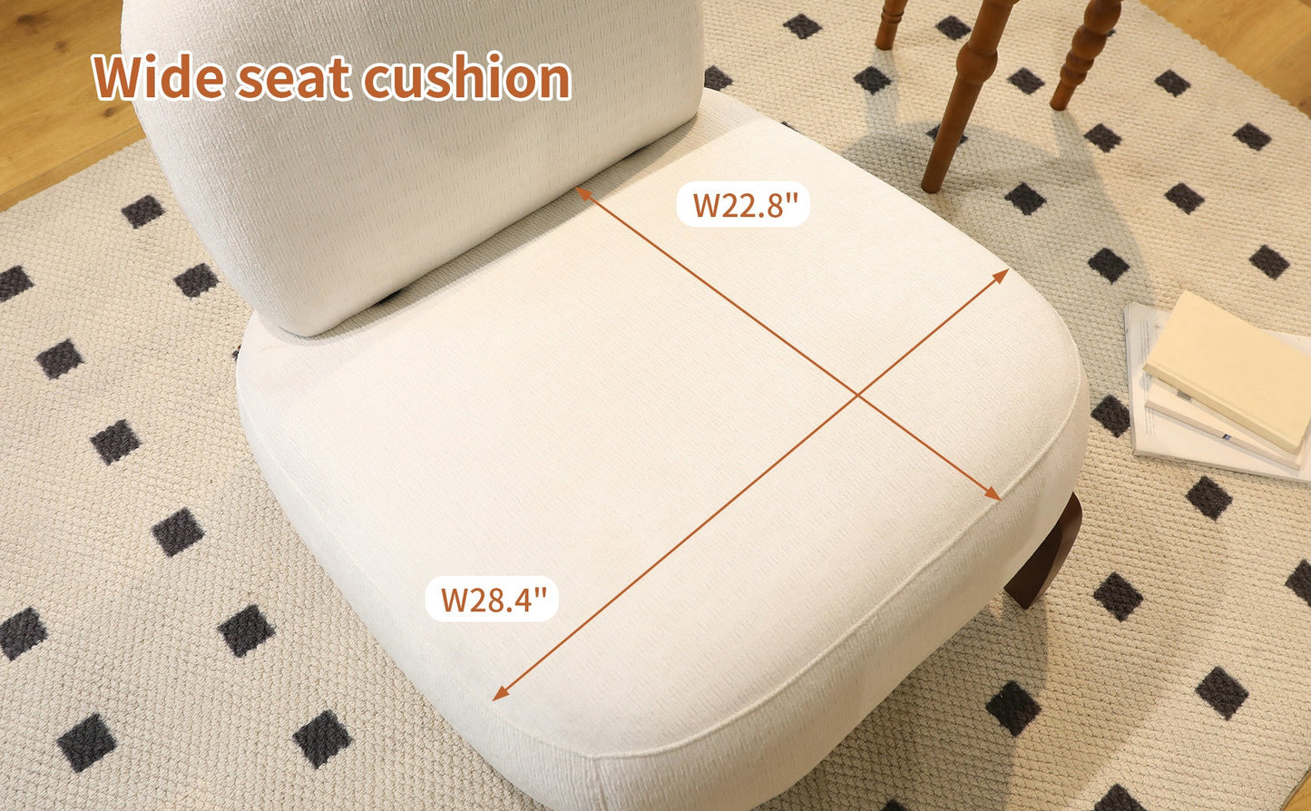 Pebble Boucle Accent Chair — Curved Walnut Base