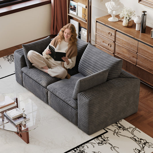 71" Cloud Sofa — Deep-Seat Channel Corduroy