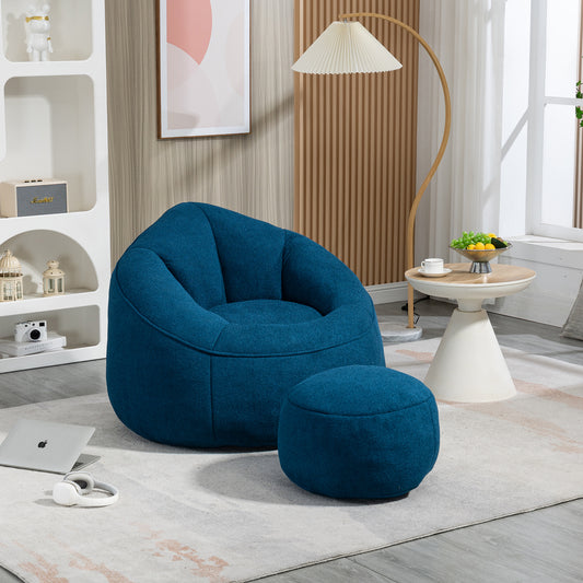 Bedding Bean Bag Sofa Chair High Pressure Foam Bean Bag Chair Adult Material with Padded Foam Padding Compressed Bean Bag With Footrest - W1996130769