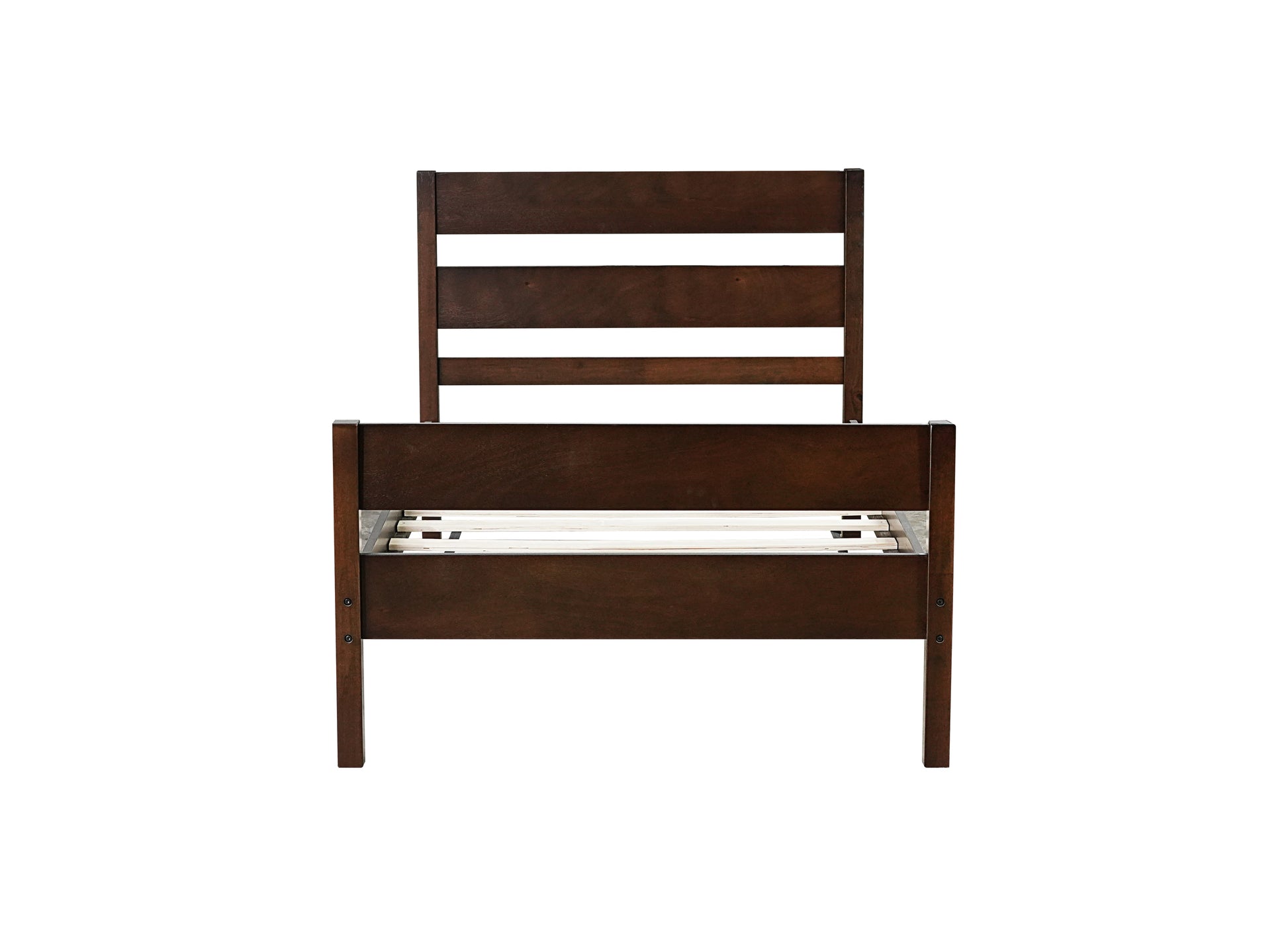 Twin Bed with Headboard and Footboard,Espresso