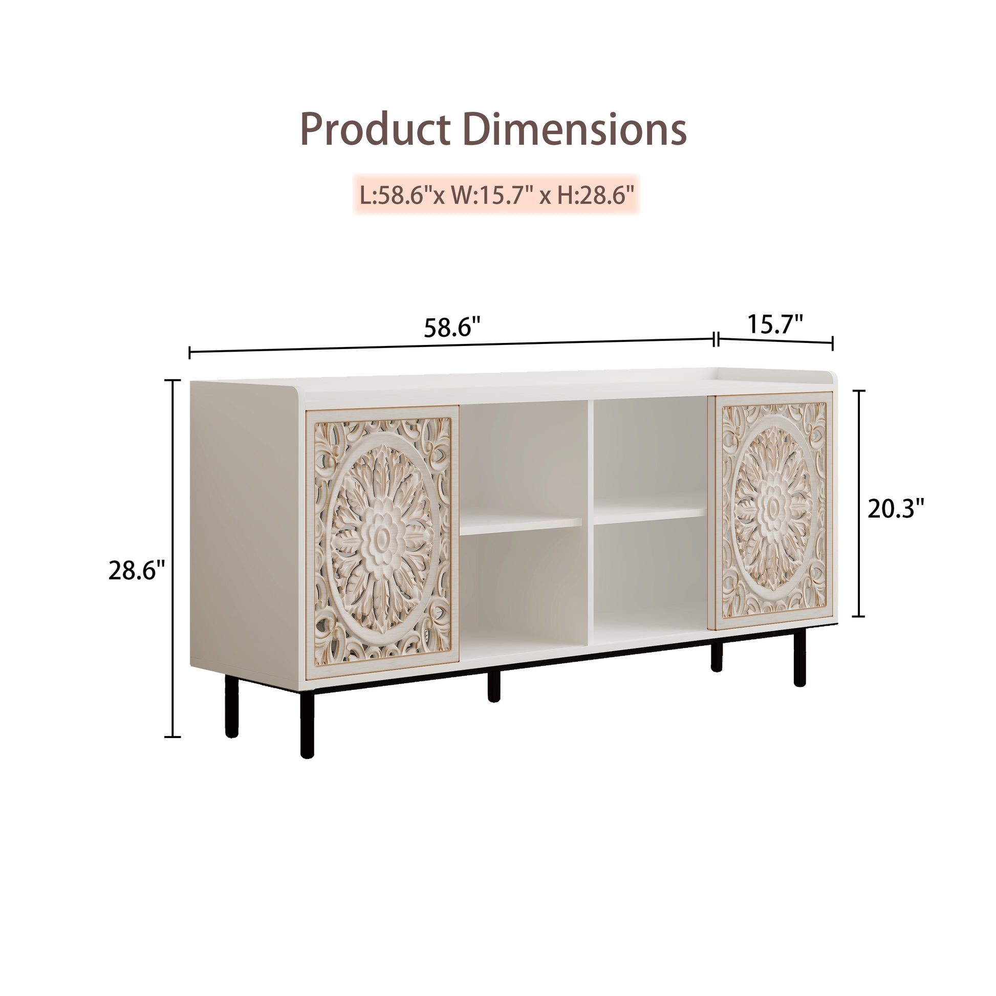 Living Room Furniture Mid Century Modern Tv Stand Kitchen Storage White Curio Buffet Cabinet suitable for TV cabinets,ta