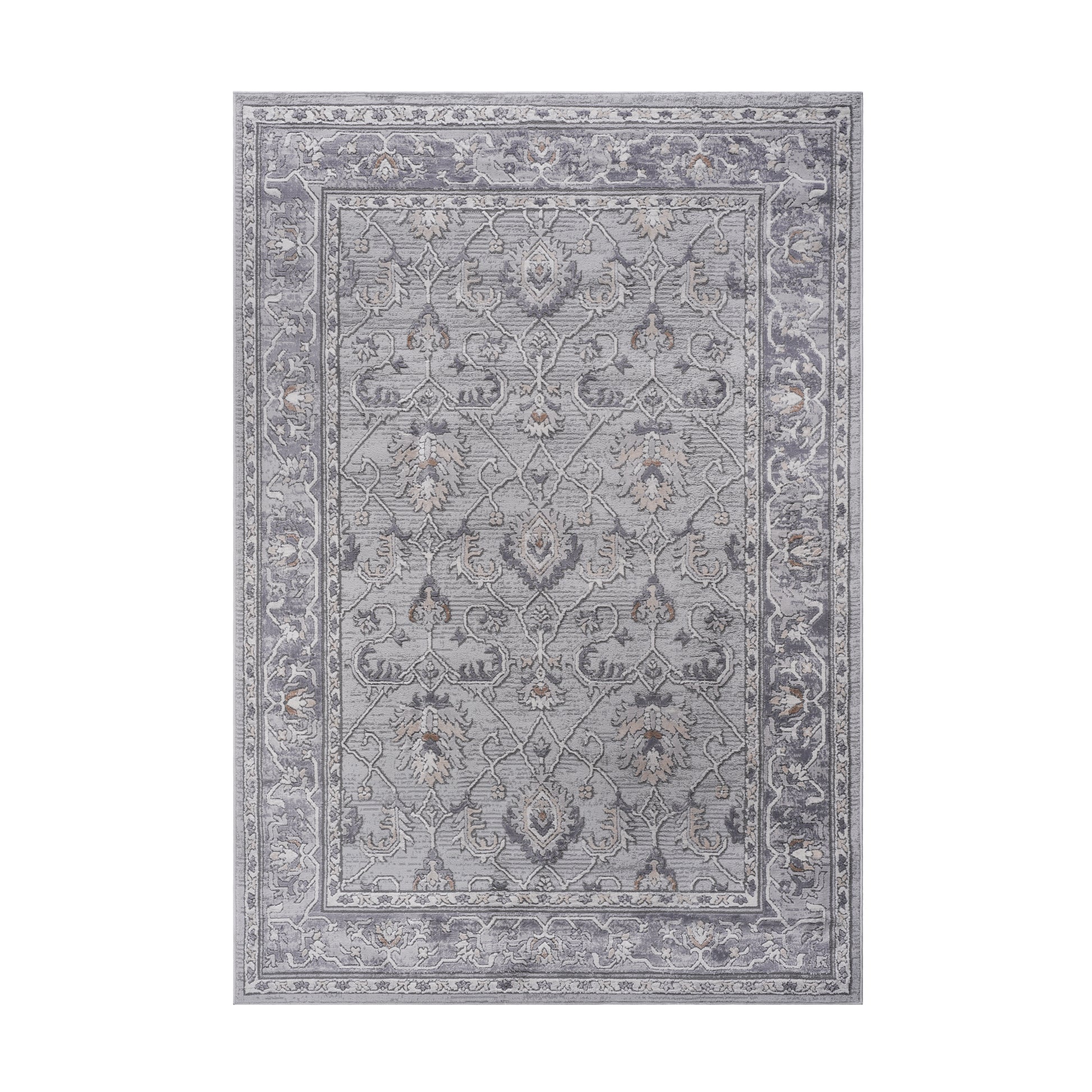 LOOM & LUXE Collection 5X7 Ivory/Grey/Oriental Non-Shedding Living Room Bedroom Dining Home Office Stylish and Stain Res
