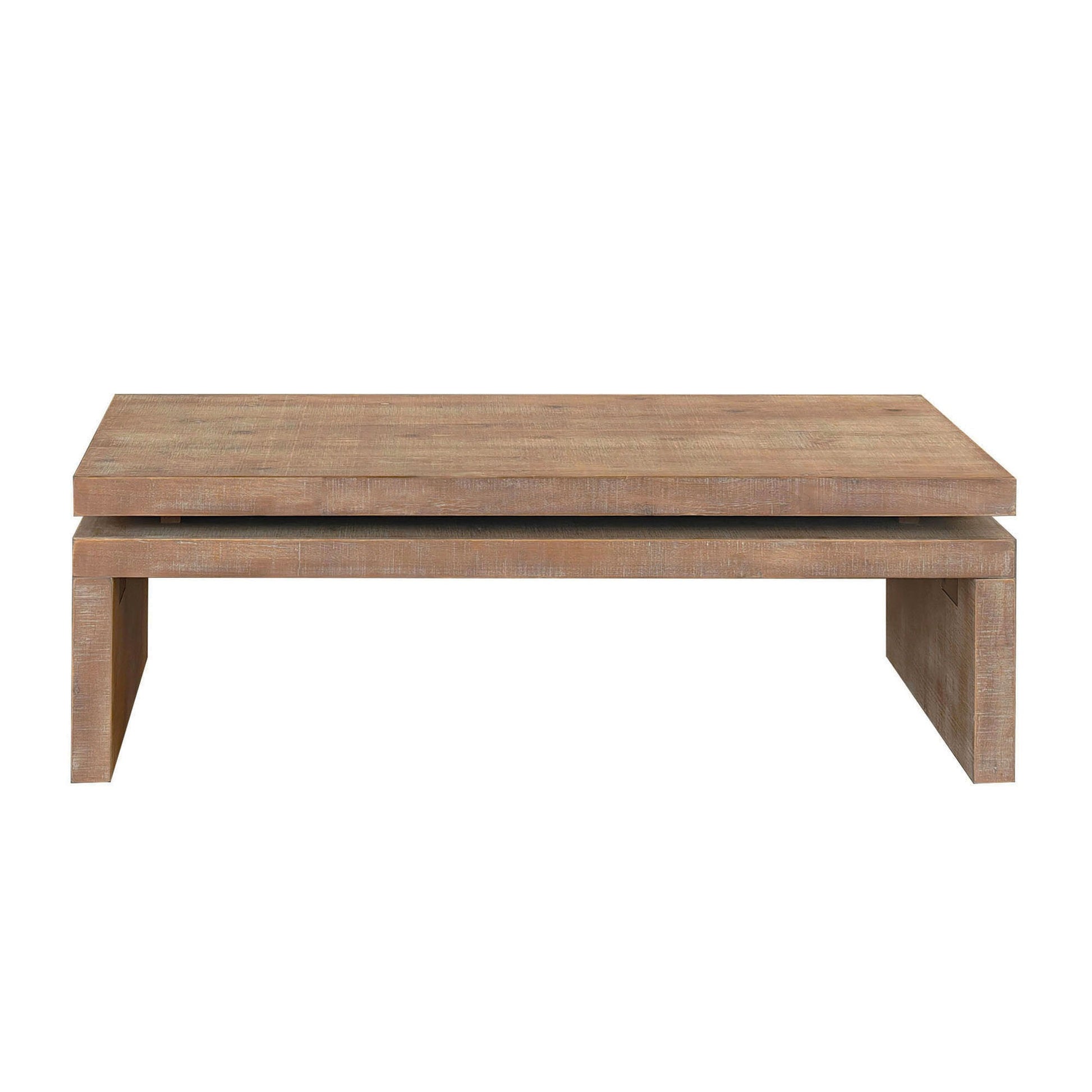 Modern Rustic Wood Coffee Table – Rectangular Living Room Center Table with Floating Top Design 47.6" L * 23.6" W * 16.3