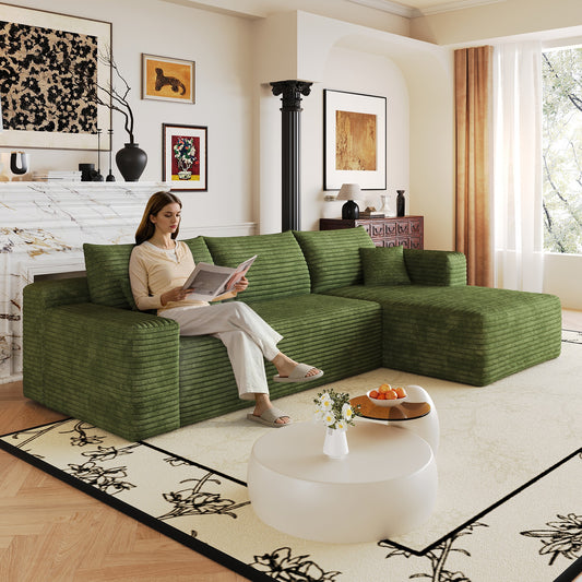 103" Cloud Sectional Sofa — Modular Corduroy, Olive